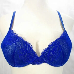 Metaphor Lace Covered Lined Contour Cup Underwire Bra 34B Blue  New with Tags  G